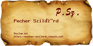 Pecher Szilárd névjegykártya